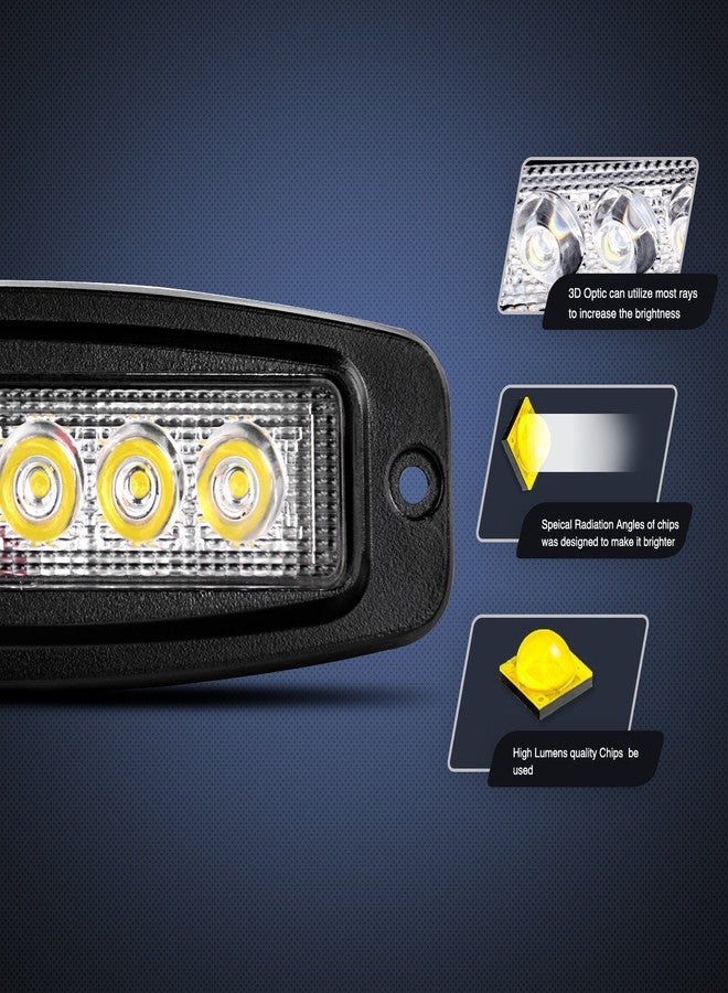 Nilight LED Pods Flush Mount 2Pcs 18W 7.3Inch Spot Offroad Fog Light Bar Waterproof Lighting for Tractor Boat SUV ATV UTV 4WD Car Truck Motorcycle Dirt Bike Golf Cart 12V 24V - Image 2