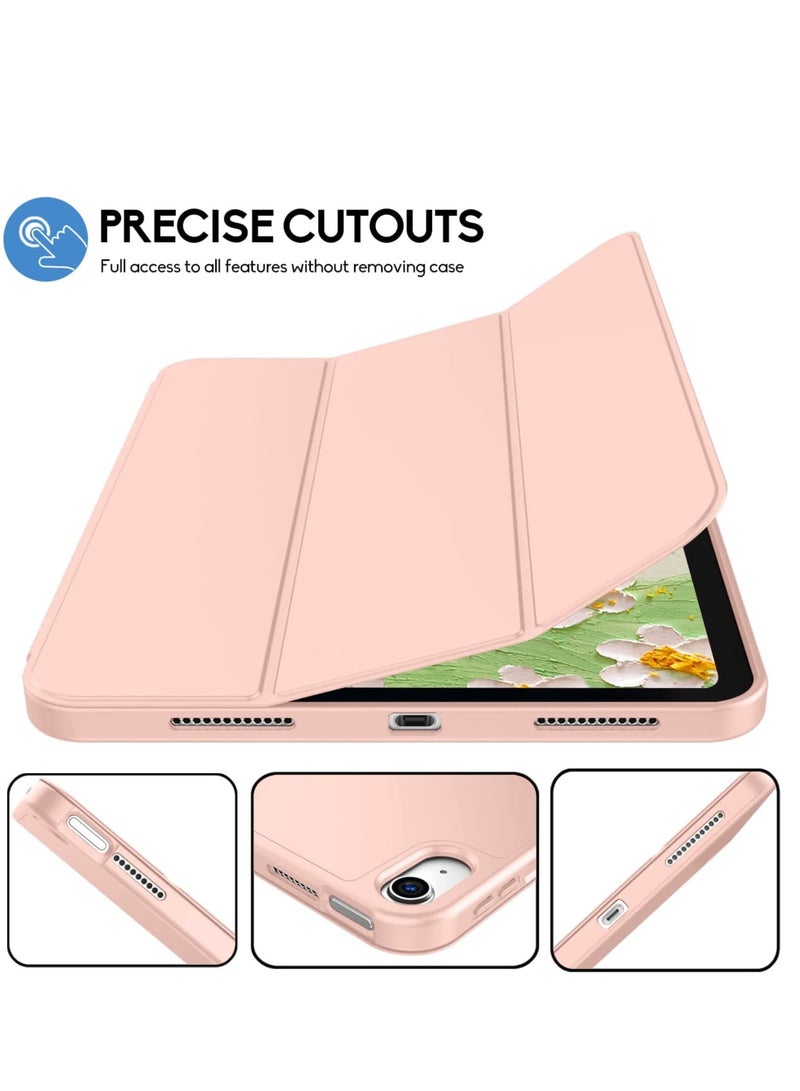 ELTRAZONE iPad 10th Generation Case 2022 with Pencil Holder - Soft TPU Back Protective Smart Trifold Stand Cover for iPad 10.9 Inch (10th Gen), Auto Wake/Sleep - Rose Gold - Image 5