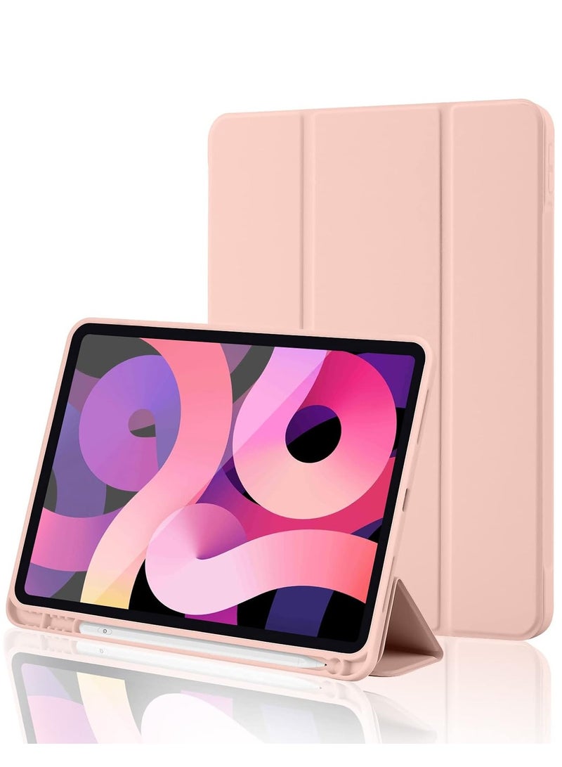 ELTRAZONE iPad 10th Generation Case 2022 with Pencil Holder - Soft TPU Back Protective Smart Trifold Stand Cover for iPad 10.9 Inch (10th Gen), Auto Wake/Sleep - Rose Gold - Image 1
