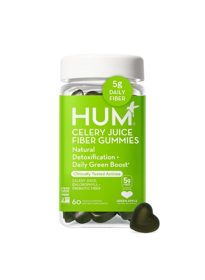 HUM Celery Juice Fiber Gummies The First Prebiotic Celery Juice Gummy, Supports Detoxification and A Daily Green Boost with Celery Juice, Chlorophyll, and Prebiotic Fiber (60-Count) - Image 1