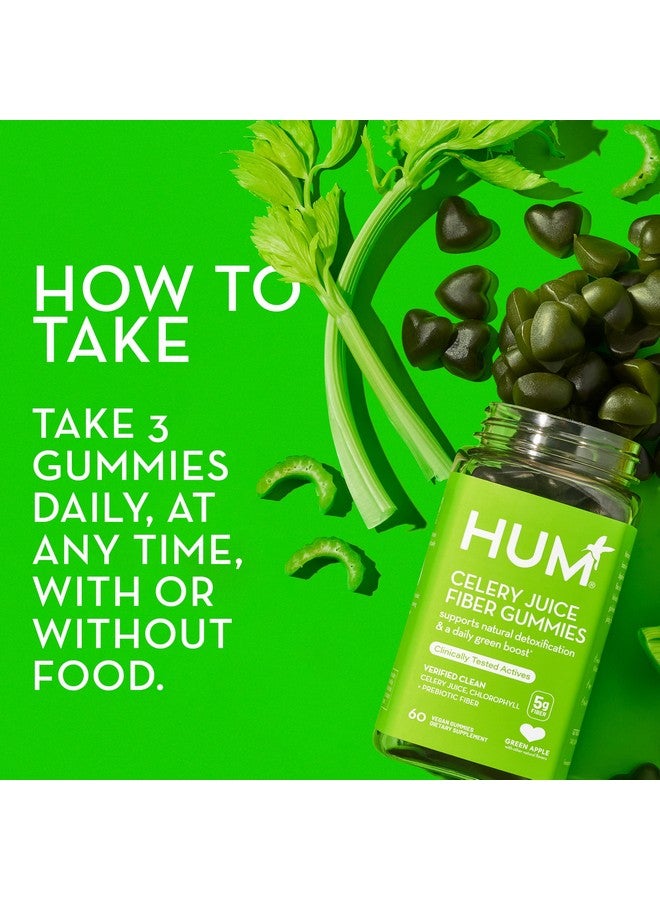HUM Celery Juice Fiber Gummies The First Prebiotic Celery Juice Gummy, Supports Detoxification and A Daily Green Boost with Celery Juice, Chlorophyll, and Prebiotic Fiber (60-Count) - Image 5
