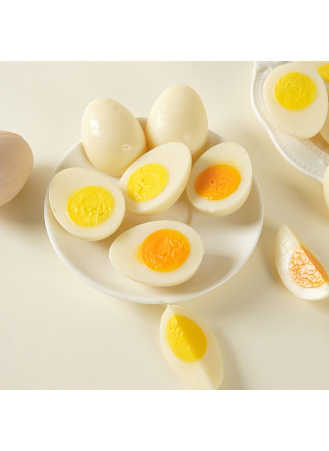 Generic - PVC Simulation Boiled Egg Egg Model Simulation Food And Play Half Salted Duck Egg Heart Egg Keychain Pendant-Color:1/4 Cooked Eggs-silver Ordinary Keychain - Image 1