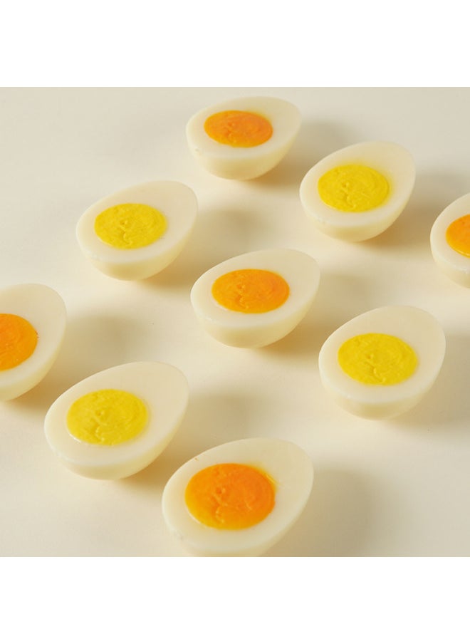Generic - PVC Simulation Boiled Egg Egg Model Simulation Food And Play Half Salted Duck Egg Heart Egg Keychain Pendant-Color:1/4 Cooked Eggs-silver Ordinary Keychain - Image 1
