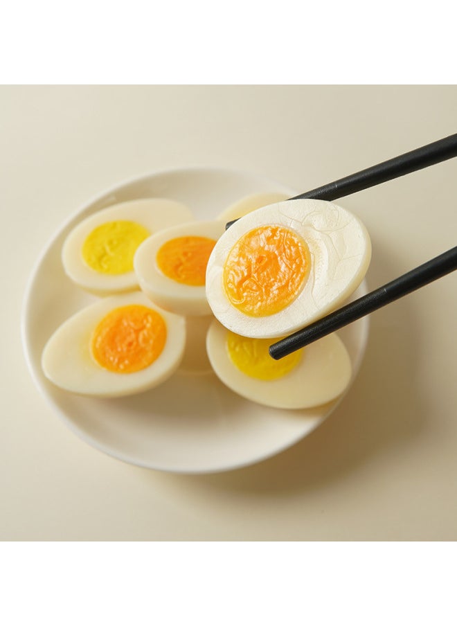 Generic - PVC Simulation Boiled Egg Egg Model Simulation Food And Play Half Salted Duck Egg Heart Egg Keychain Pendant-Color:1/4 Cooked Eggs-silver Ordinary Keychain - Image 1