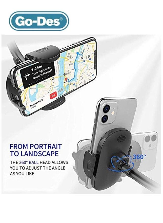 GO-DES - GO-DES Flexible Arm Windshield Car Holder GD-HD651  - Black - Image 1
