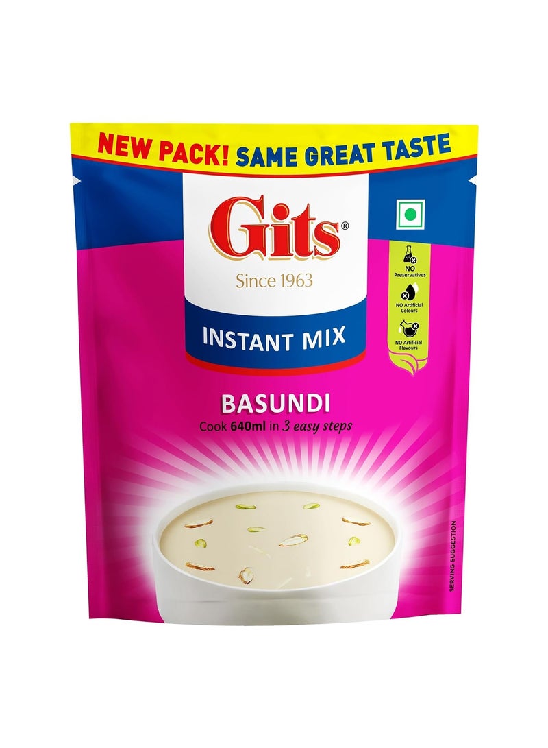 Gits Instant Basundi Dessert Mix, Pure Veg, Indian Sweet and Dessert Ready Mix, 375 g (Pack of 6, 125g Each) - Image 2