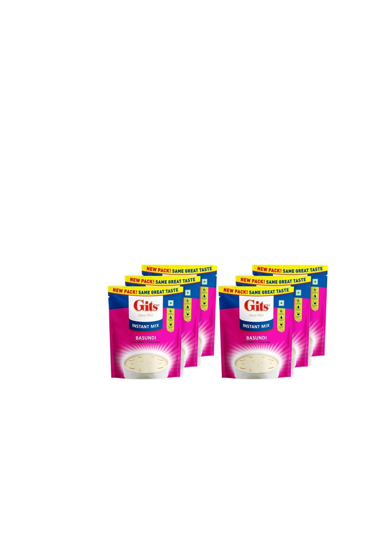 Gits Instant Basundi Dessert Mix, Pure Veg, Indian Sweet and Dessert Ready Mix, 375 g (Pack of 6, 125g Each) - Image 1