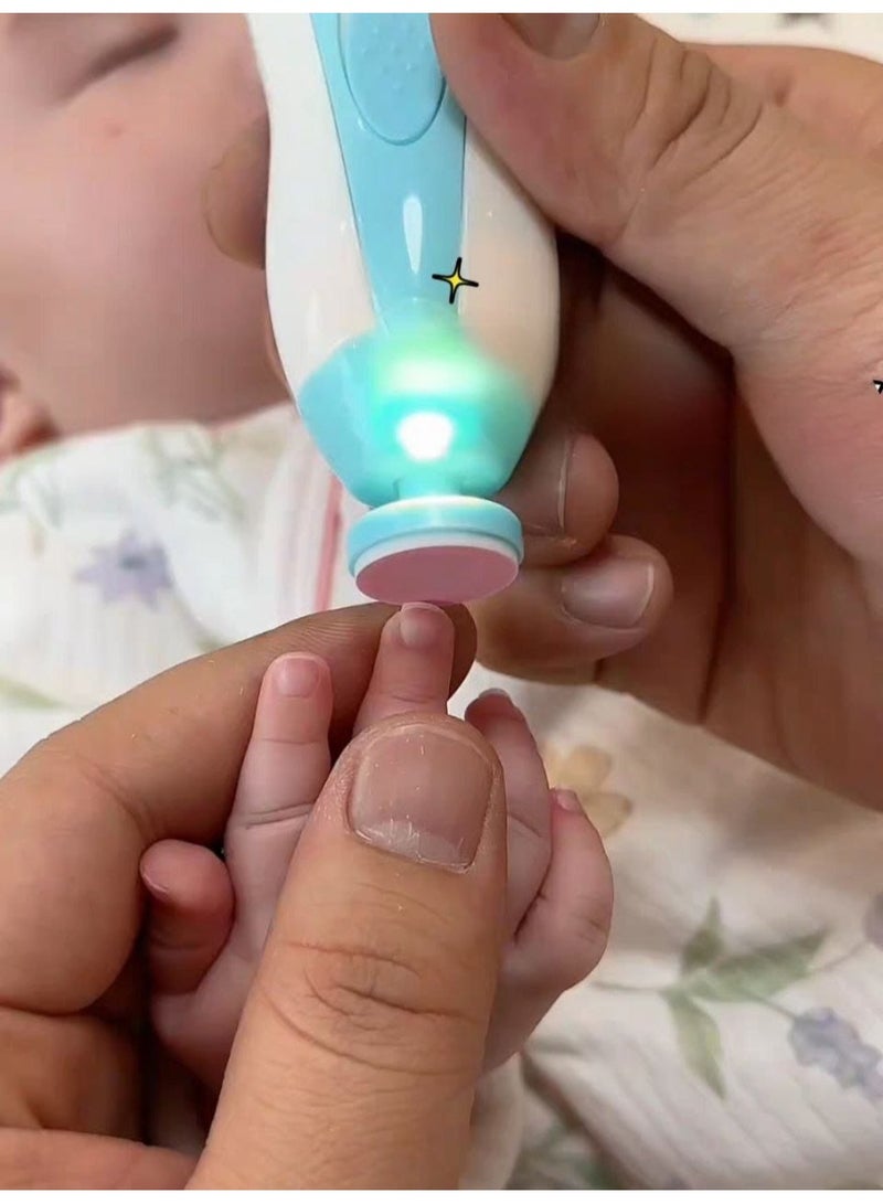 Child-safe electric nail file with multiple heads and LED light, multi-color - Image 4