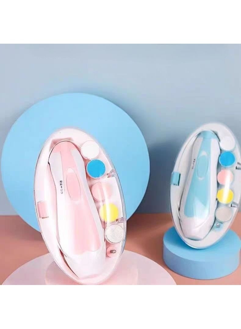 Child-safe electric nail file with multiple heads and LED light, multi-color - Image 3