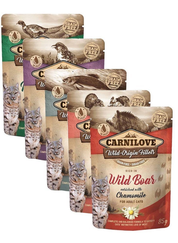 Carnilove Wild-Origin Fillets Turkey enriched with Valerian Root wet cat food 85g - Image 2