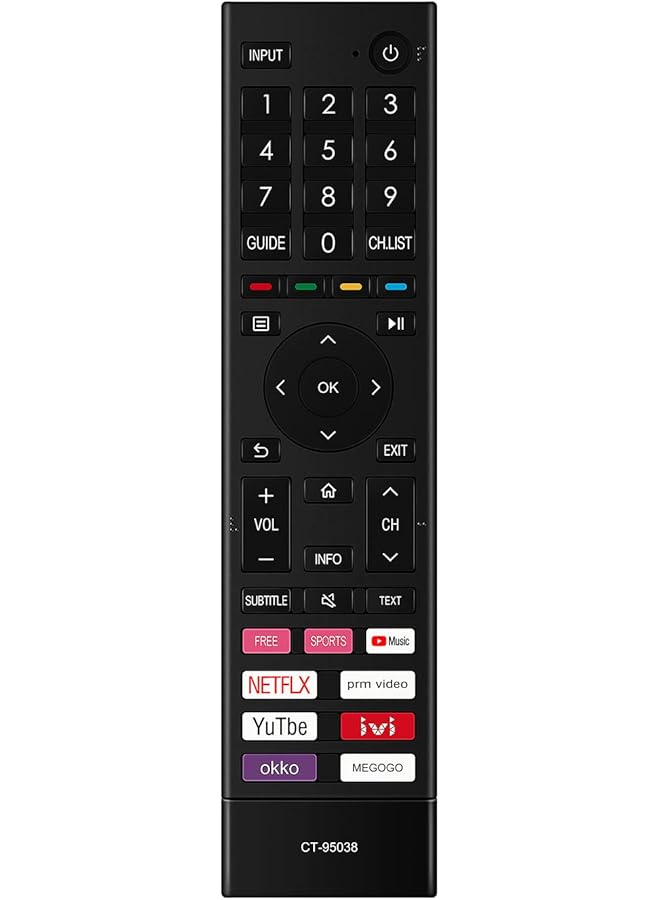 The Bros CT-95038 Replaced Remote Control Compatible with Toshiba and Hisense Smart 4K LED LCD TV With APP:FREE SPORTS MUSIC NETFLIX PRIME-VIDEO YOUTUBE IVI OKKO MEGOGO - Image 1