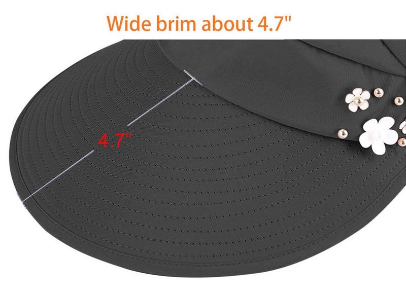 HINDAWI Sun Hats for Women Wide Brim UV Protection Sun Hat Visor Floppy Packable Adjustable Cap Purple - Image 4