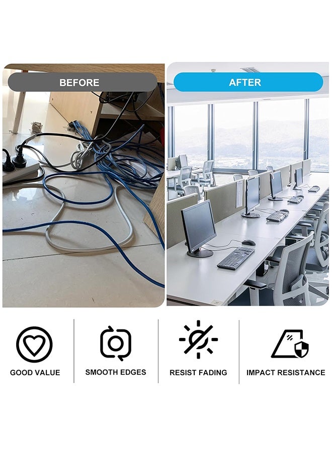 HY 2 Inch 6 Pcs Desk Grommets Kit, Plastic Cable Hole Cover Computer Table Cord Wire Organizer Caps Desktop Cord Management for Home Office TV Stands Tabletops (White) - Image 3