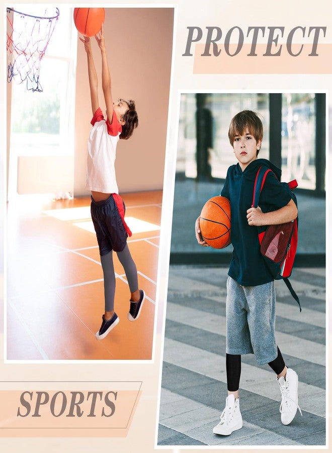 Geyoga 2 Pairs Kids Long Compression Leg Sleeves Long Knee Sleeves UV Protection for Boy Girl Youth Basketball Running Sport(Medium,Black, Grey) - Image 5