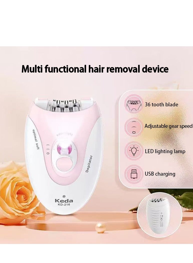 Electric Hair Removal Device Epilator for Women, Cordless Hair Removal, Multifunctional Painless Epilator, With USB Charging Compact, Suitable For Arms, Legs, Upper Lip, Armpits, Bikini Line, and Face. - Image 3