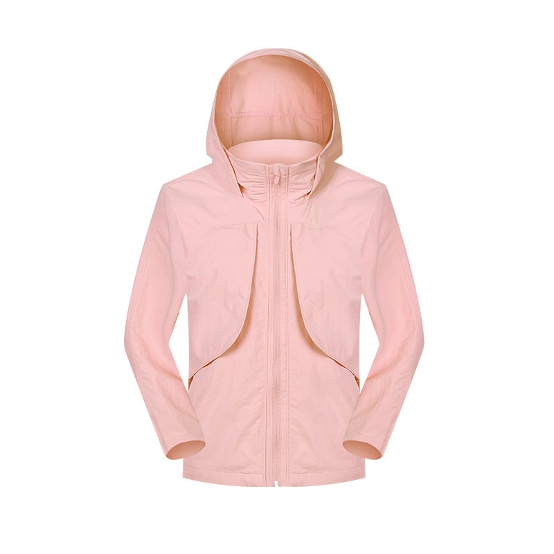 New Hooded Windproof Rainproof Jacket Womens Breathable Autumn Coat DAW012 Light Rose Pink