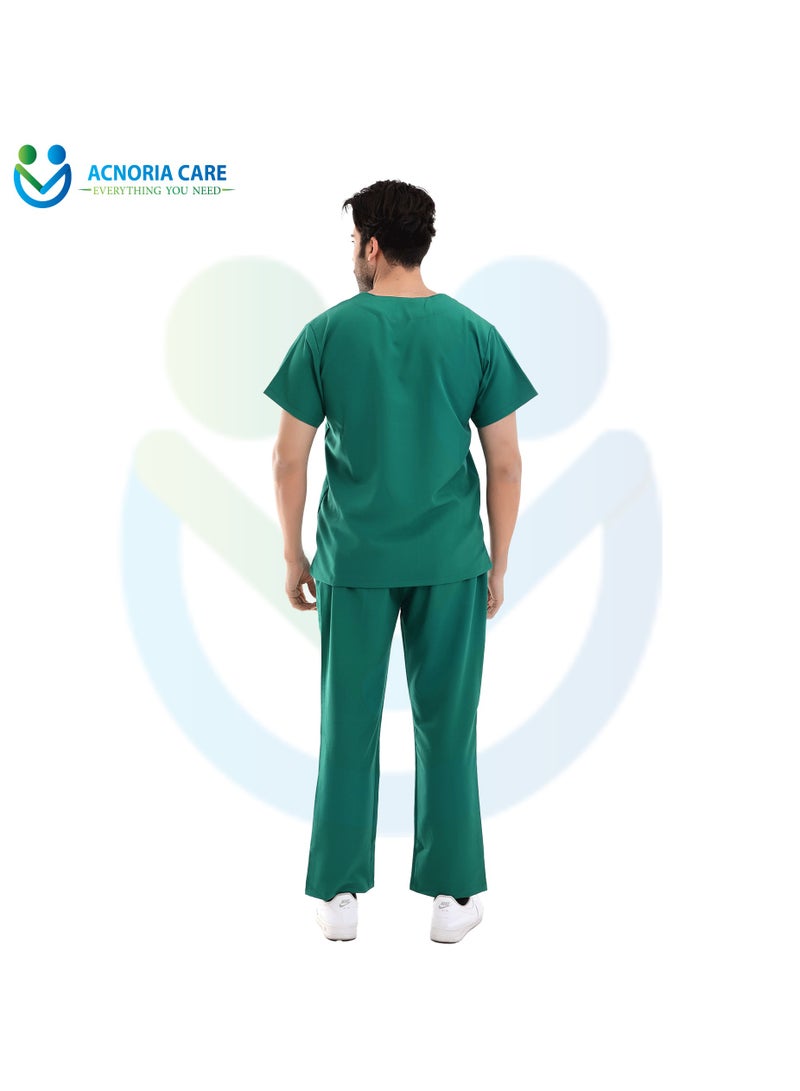 ACNORIA CARE Men's Medical Scrubs Consisting Of Two Pieces Top And Pants 25% Viscose 75% Polyester Green Color - Size XXL - From Acnoria Care - Image 4
