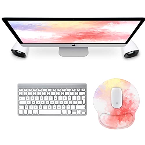 eulps Mouse Pad with Wrist Rest, Comfortable Computer Mousepad with Gel Wrist Support Smooth Surface and Non-Slip PU Base for Pain Relief, Laptop, Office & Home (Colorful Tie-Dye) - Image 2