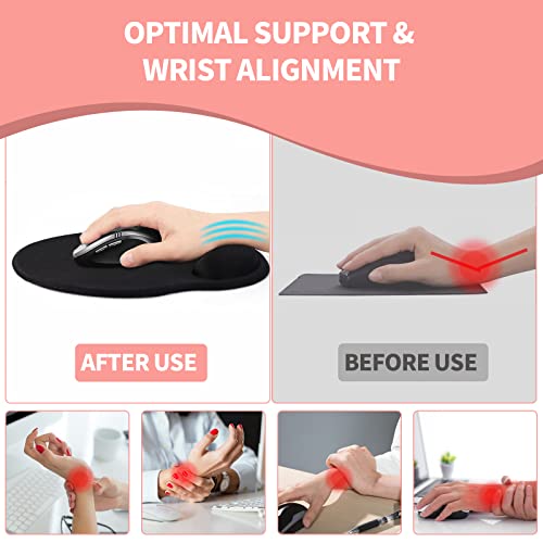 eulps Mouse Pad with Wrist Rest, Comfortable Computer Mousepad with Gel Wrist Support Smooth Surface and Non-Slip PU Base for Pain Relief, Laptop, Office & Home (Colorful Tie-Dye) - Image 4