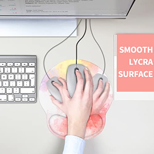 eulps Mouse Pad with Wrist Rest, Comfortable Computer Mousepad with Gel Wrist Support Smooth Surface and Non-Slip PU Base for Pain Relief, Laptop, Office & Home (Colorful Tie-Dye) - Image 5