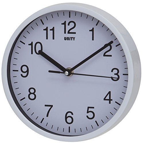 Unity UNSW197 Radcliffe Sweeping Seconds Hand Quiet Wall Clock, White - Image 1