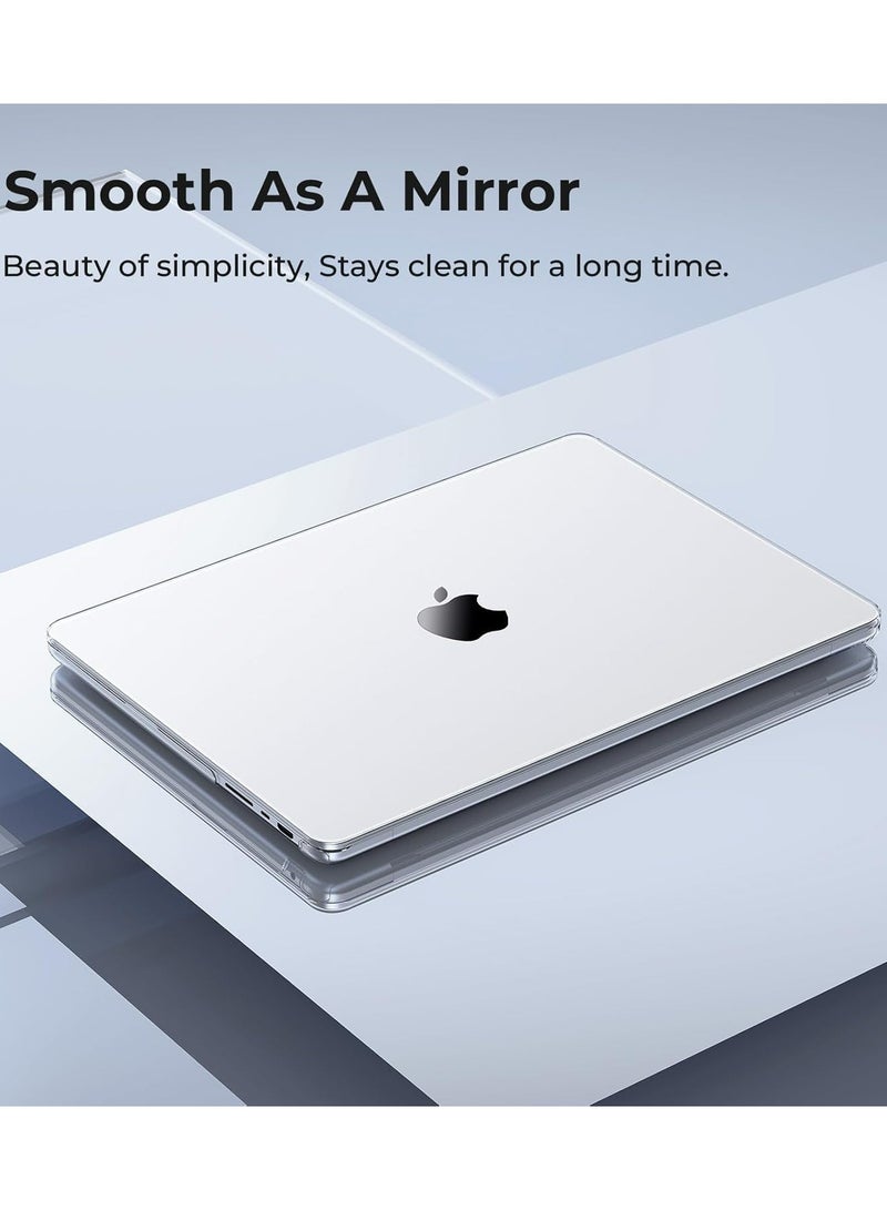 روك بو جراب متوافق مع جهاز ماك بوك برو الجديد مقاس 16 بوصة 2025 2024-2021، M4 A3403 A3186 M3 A2991 M2 A2780 M1 A2485 Pro/Max Chip Touch ID، غطاء بلاستيكي صلب واقٍ، سطح أملس لامع، شفاف للغاية - Image 3