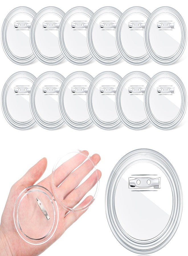 Yilloog 12 Pcs 3 Inch Clear Button Pins for Crafts DIY Photo Acrylic Blank Pins Bulk for Picture Make Your Own Buttons Badge Maker DIY Crafts Supplies - Image 1