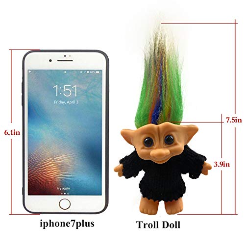 Yintlilocn Retro Troll Dolls,Cute Vintage Troll Dolls Chromatic Adorable for Collections, School Project, Arts and Crafts, Party Favors with Wool Clothes. (Green) - Image 3