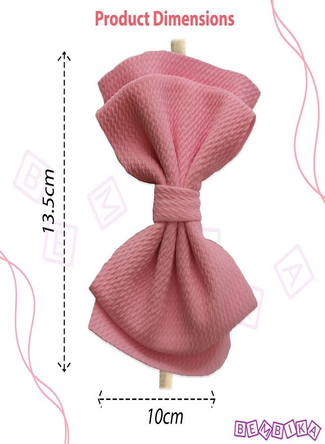 بيمبيكا طوق شعر بيمبيكا على شكل فيونكة للبنات الصغيرات، إكسسوارات شعر للبنات، طوق شعر وردي للبنات - Image 5