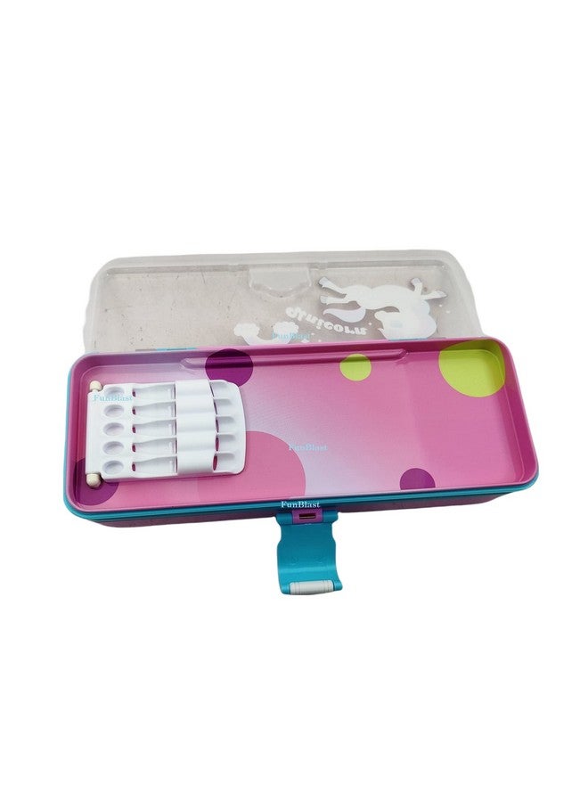 فنبلاست صندوق أقلام معدني من فن بلاست للأطفال - صندوق أقلام يونيكورن للبنات، صندوق أقلام أنيق للبنات، صندوق هندسي، حافظة أقلام ومقلمة متعددة الطبقات، صندوق منظم أدوات مكتبية لأطفال المدارس، متعدد الألوان - Image 2