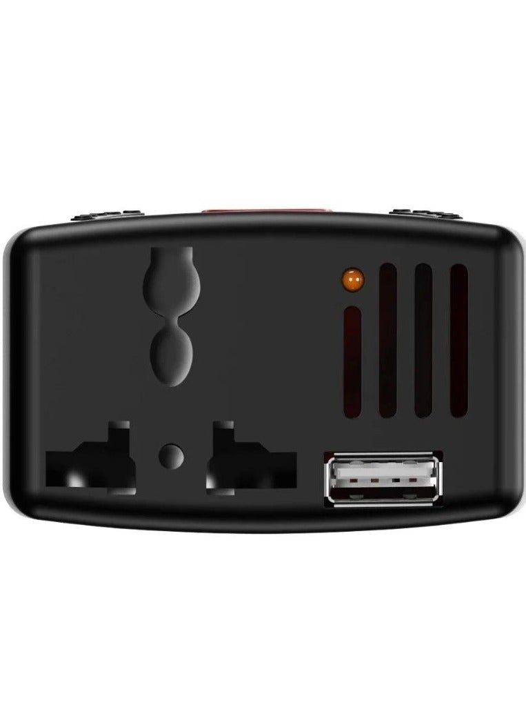 دينكس 150W Car Power Inverter with Fast USB Charging | Converts 12V DC to AC 110V, 220V, 230V, 240V | Dual USB Ports 5V/2.1A for Phone  Tablet Charging | Pure Sine Wave Output 50/60Hz | Continuous Power Supply for Laptops, Cameras  Small Appliances | Compact DC 10.5–15V to AC Converter for Car, Truck, and RV Use | Low No-Load Current u003c0.5A | Charging Current 6A | Fast Transfer Time | Ideal for Home, Travel  Outdoor Use - Image 3