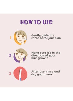 Furr Furr Face Razor for Women, Removes hair from chin, upper lip, eyebrows & sideburns, Advanced Nano coated, Reusable for all skin types, Made in Japan - 2 Razors - Pack of 3  - Image 3