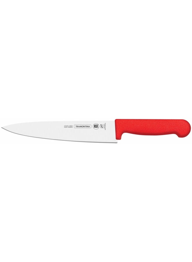 Tramontina Professional Master 8" Chef’s Knife – High-Carbon Stainless Steel Blade with Ergonomic Red Polypropylene Handle – Ultra-Sharp, Ideal for Meat, Vegetables & Kitchen Prep