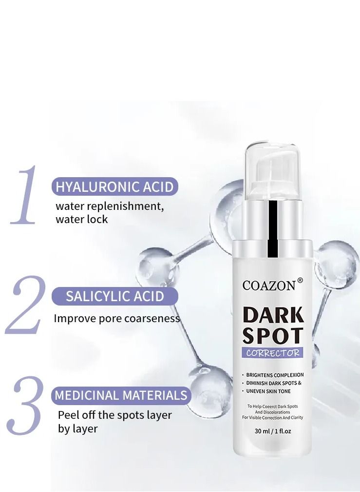 COAZON Dark Spot Corrector for Face Dark Spot Corrector Serum Hyperpigmentation Treatment Advanced and Natural Formula Removes Freckles Sunspots and Melasma Dark Spot Remover 30ml  - Image 5