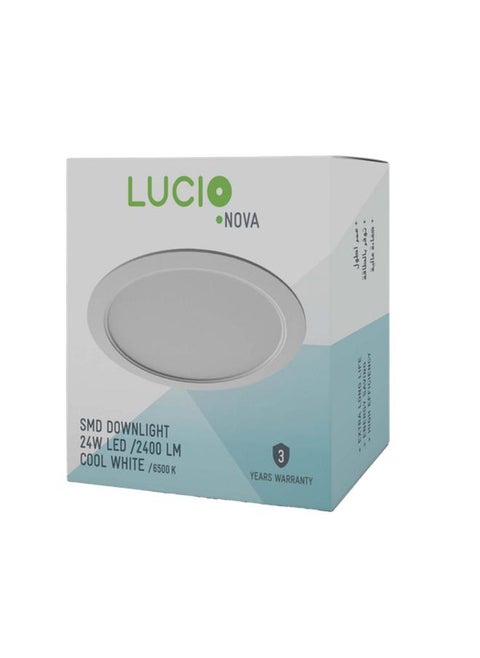 مصباح LED SMD Downlight بقوة 24 وات و2400 لومن ودرجة حرارة 6500 كلفن باللون الأبيض البارد DR46d-24W-6500K