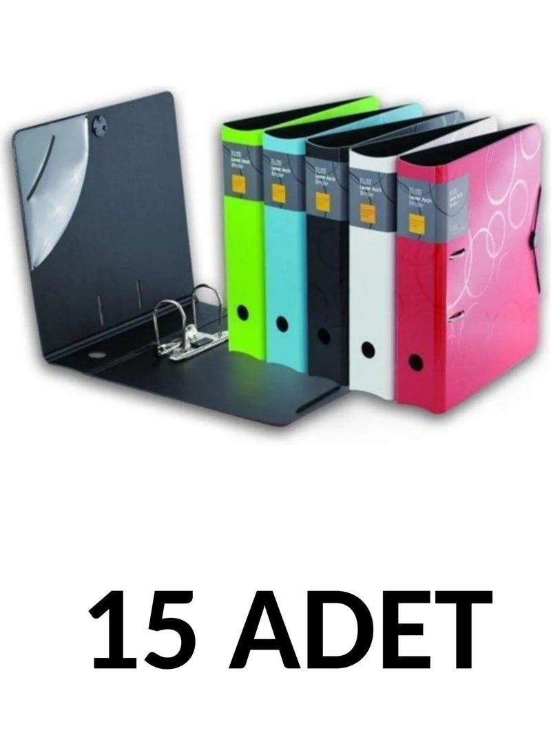 Maestro 15 Pieces Neon Colors Super Luxury Folder (3 Pieces for Each Color)  - Image 1