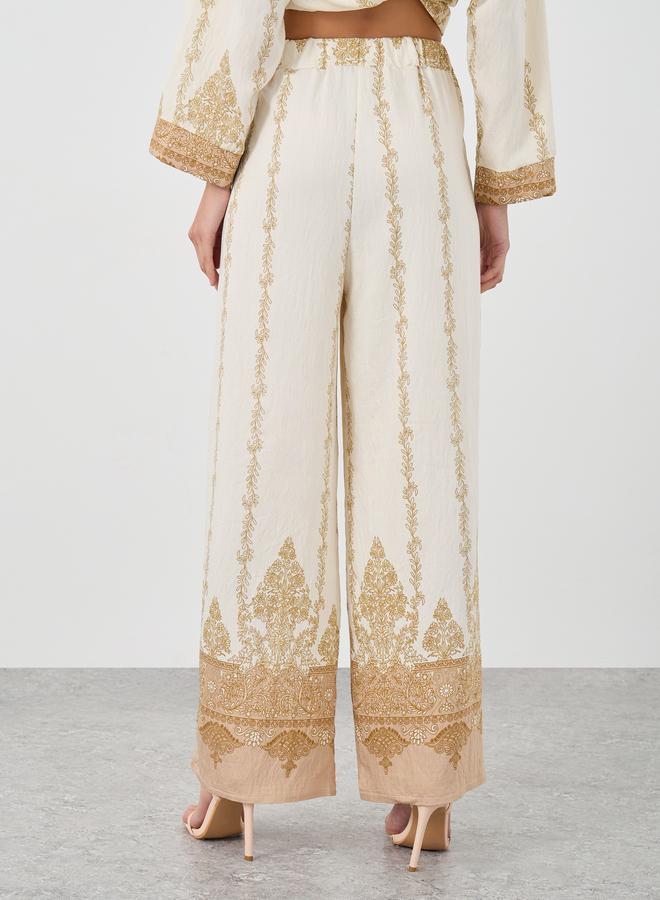 Styli Paisley Printed Wide Leg Pants - Image 4