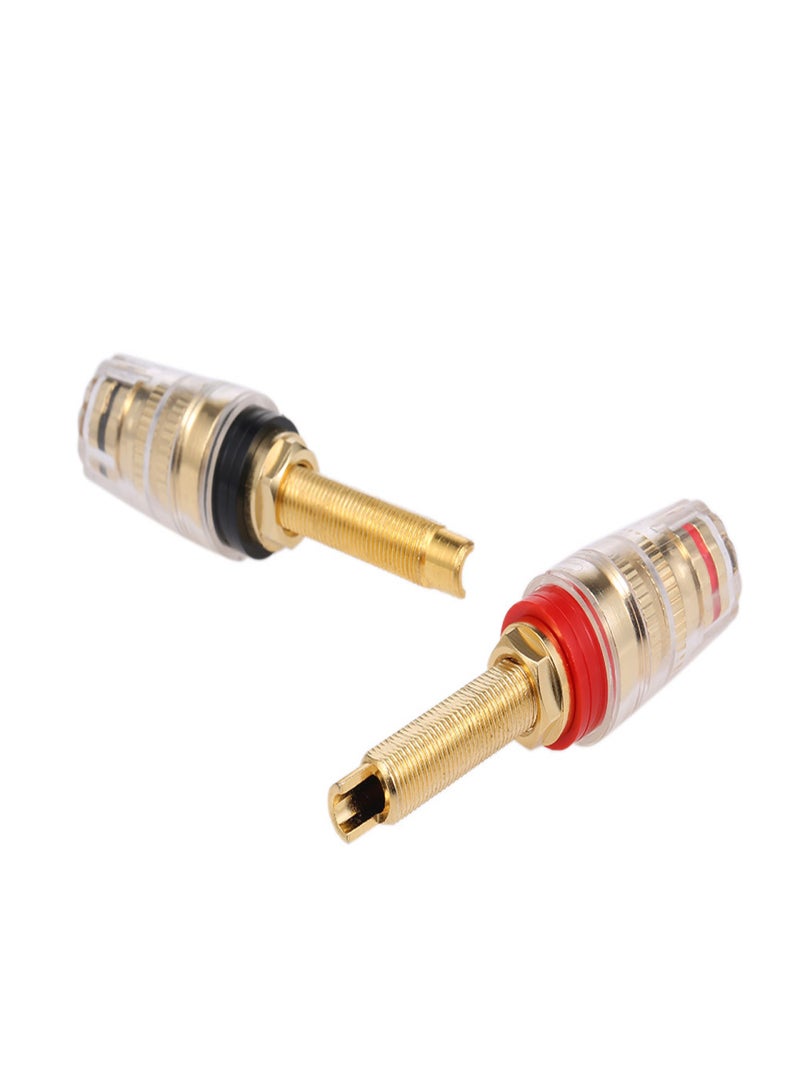 1 Pair Hifi Terminals 24 Gold Plated Longer Speaker Terminal Right and Left Channels Binding Post Banana Socket Audio Connector Terminals High-end Solderable 4 mm Plug  - Image 4