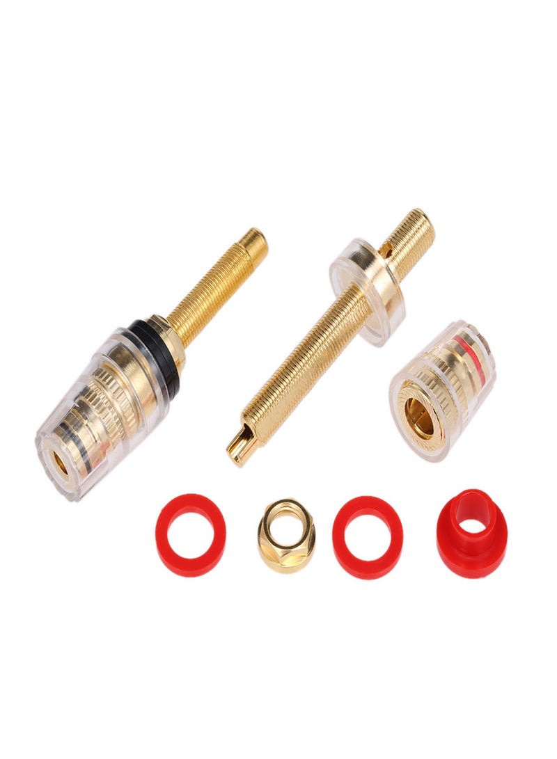 1 Pair Hifi Terminals 24 Gold Plated Longer Speaker Terminal Right and Left Channels Binding Post Banana Socket Audio Connector Terminals High-end Solderable 4 mm Plug  - Image 5