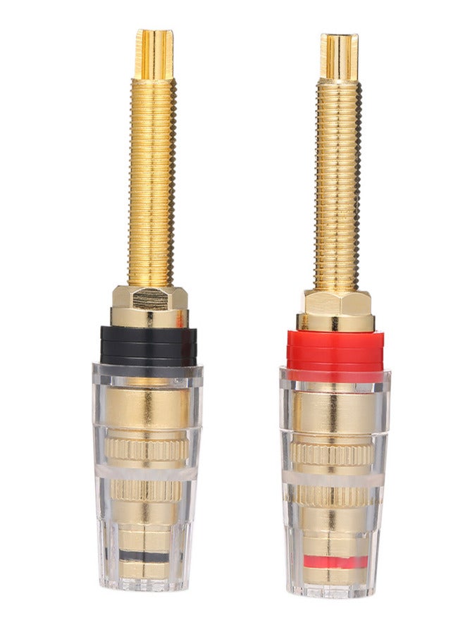 1 Pair Hifi Terminals 24 Gold Plated Longer Speaker Terminal Right and Left Channels Binding Post Banana Socket Audio Connector Terminals High-end Solderable 4 mm Plug - Image 1