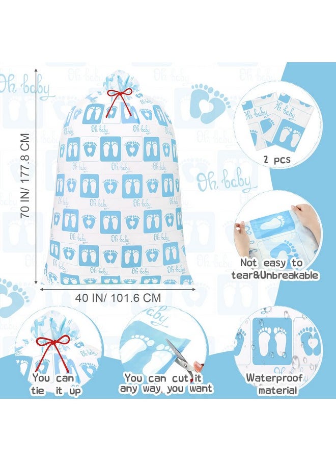 2 Pcs 70 Inches Jumbo Baby Shower Bag Large Baby Footprint Gift Bags Oversized Plastic Gift Bags Extra Large Present Bags With Ropes For Birthday Party Baby Shower Favors (Blue Boy Feet) - pzsku/Z868E15FA0B367E42C732Z/45/_/1724415915/91fb9fd4-6343-40c9-89c6-6a82388df938