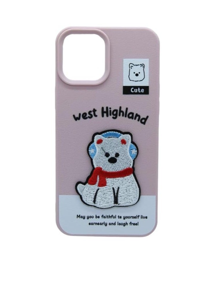 C.F.S Plastic Back Cover With Cute Design For Apple iPhone 11 Pro Max - Pink & White - Image 1