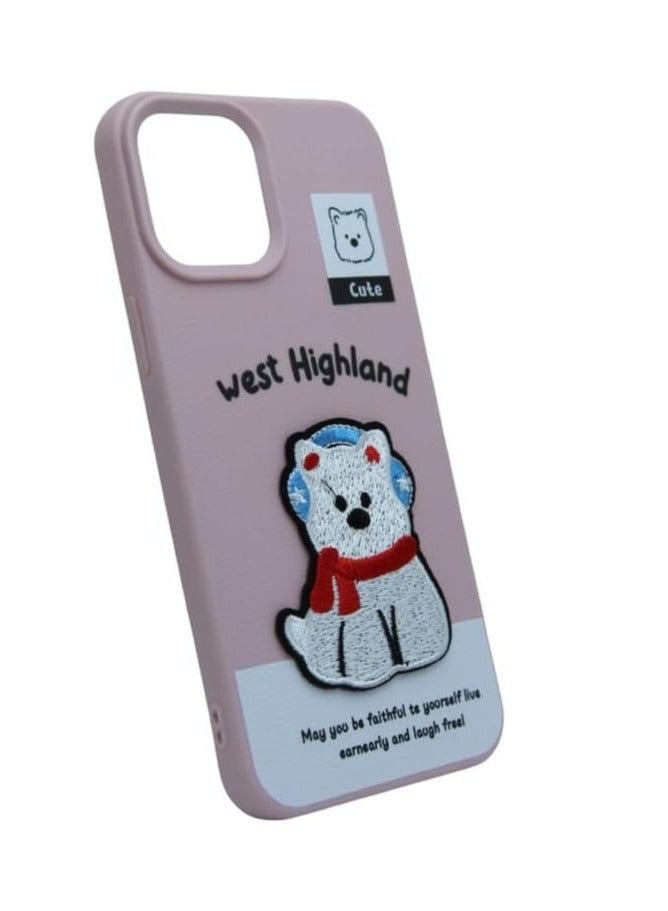 C.F.S Plastic Back Cover With Cute Design For Apple iPhone 11 Pro Max - Pink & White - Image 2