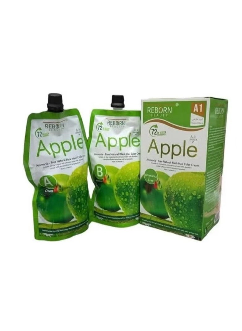 كريم صبغة شعر  بتركيبة متطورة وتغطية 100% للشعر الابيض من ريبورن صبغة شعر كريمية بلون اسود طبيعي2*500مل