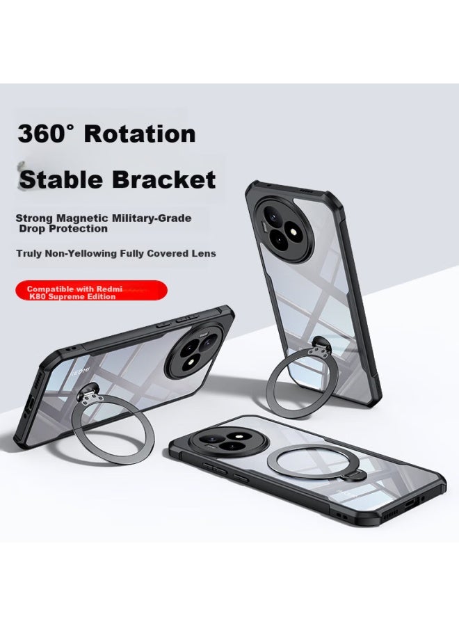 Xundd 360° Rotatable Stand Case For Redmi K80 Supreme Edition, Xiaomi Redmi K80 Supreme Airbag Shockproof Transparent Full-cover Lens Protection Case - Image 4