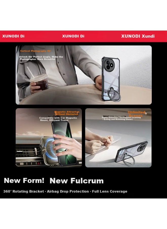 Xundd 360° Rotatable Stand Case For Redmi K80 Supreme Edition, Xiaomi Redmi K80 Supreme Airbag Shockproof Transparent Full-cover Lens Protection Case - Image 2
