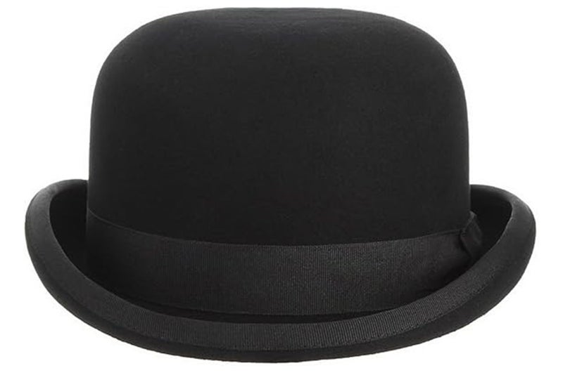 GEMVIE Black Derby Hat 100% Wool Theater Quality Hat Bowler Hat for Men Women Vintage Costumes - Image 1