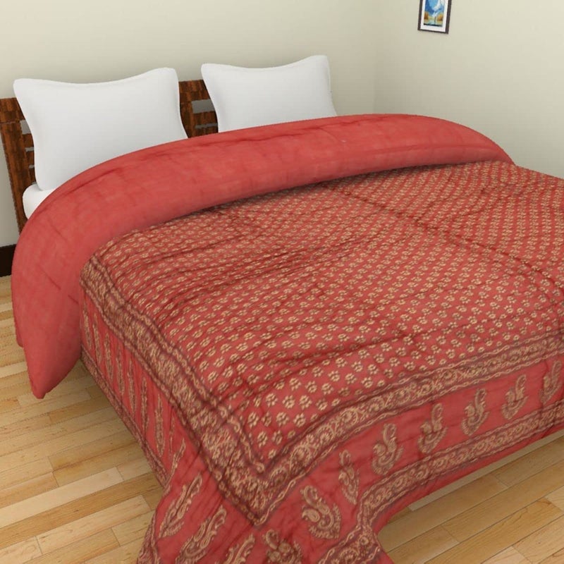 SAMRADHI Traditional Famous Jaipuri Beautiful Floral Print in Multi Colour Jaipuri Rajai/Razai/Quilt Single/Single Bed Quilt/Comforter/AC Quilt/AC Comforter - Image 1