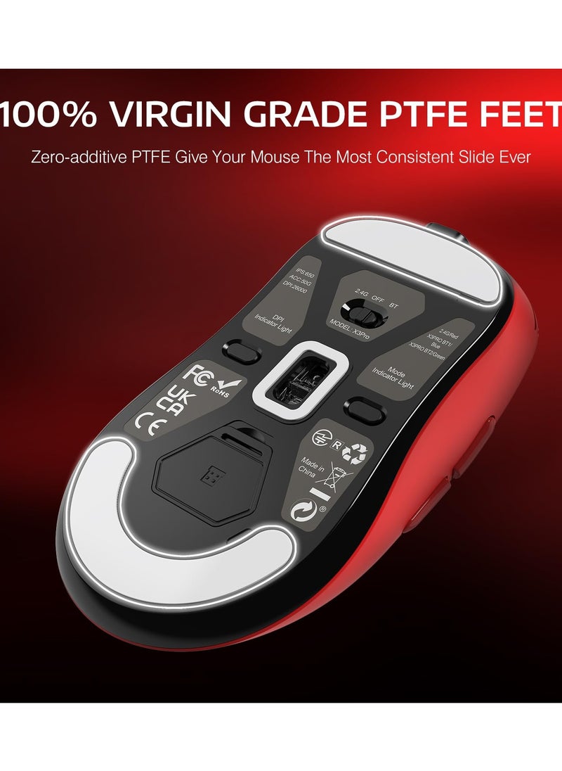 Attack Shark - X3PRO 4K/8K Lightweight Wireless Gaming Mouse with Tri-Mode(Wired/2.4GHz/BT),PAW3395 Optical Sensor,26K DPI,Kailh GM8.0 Switch,Long Battery,7 Buttons for PC/Laptop/Win/Mac - Image 1