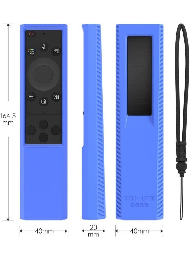 Sikai - Silicone Samsung Remote Cover Compatible with 2022 Samsung SolarCell TV Remote TM2280E,TM2240A,BN59-01386,BN68-13841G,BN59-01385A Samsung Smart Remote Case Shockproof Anit-lost With Lanyard(Glow Blue - Image 1
